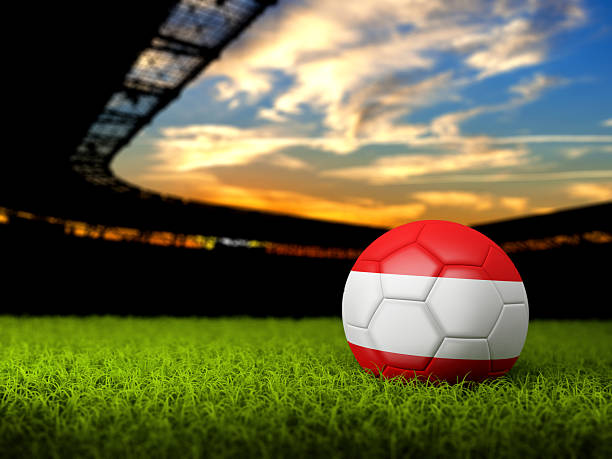 istock Soccer Background with Ball and Austria Flag 512032050