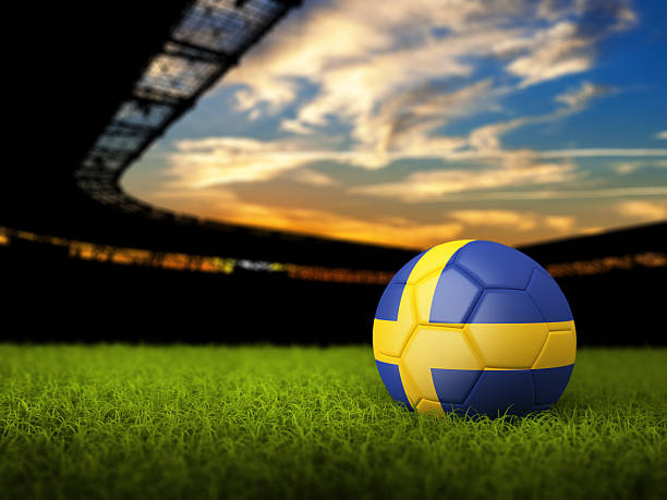 istock Soccer Background with Ball and Sweden Flag 512032860