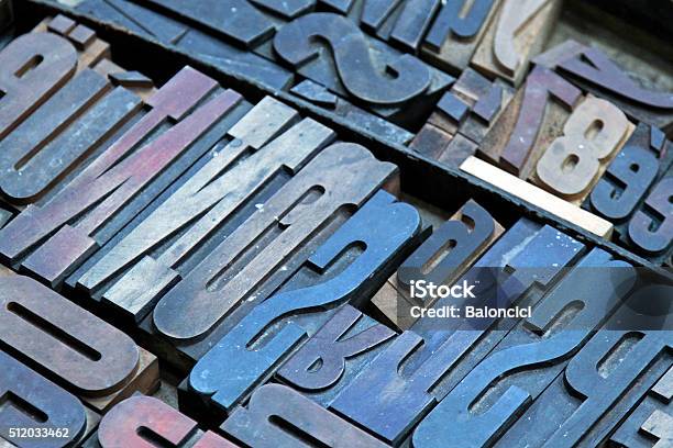 Printer Blocks Stock Photo - Download Image Now - Alphabet, Antique, Characters