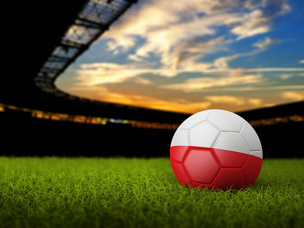 istock Soccer Background with Ball and Poland Flag 512033966
