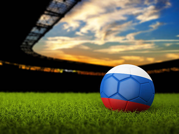 istock Soccer Background with Ball and Russia Flag 512034008