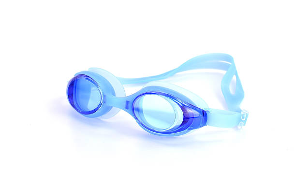 istock Blue goggles for swim on white background 512034178