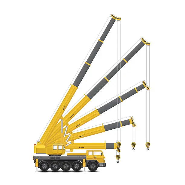 Vector illustration of Mobile crane