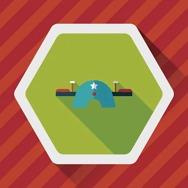 Vector illustration of Playground Seesaw flat icon with long shadow