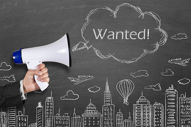 istock Wanted text written on blackboard with megaphone 512039808
