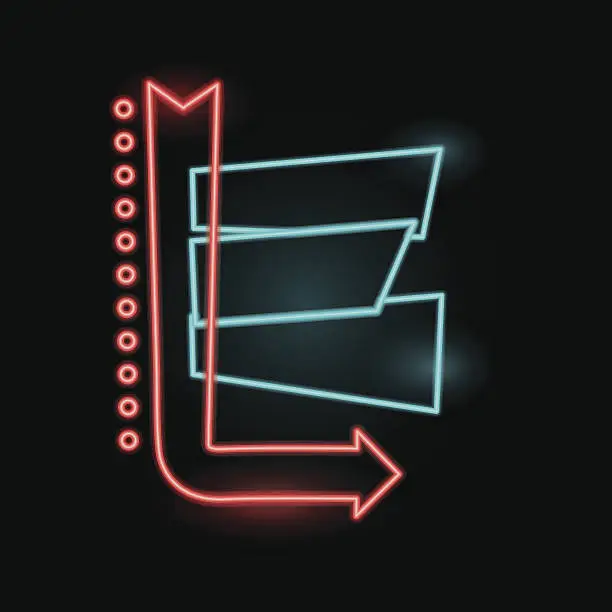 Vector illustration of Blank neon sign