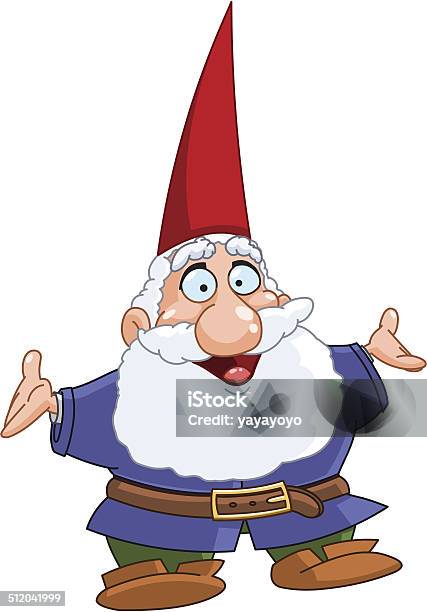 Happy Gnome Stock Illustration - Download Image Now - Gnome, Snow White, Yard - Grounds