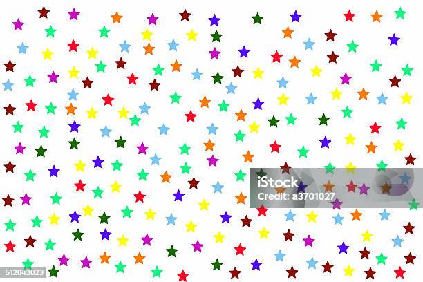 Background With Colorful Stars On White Stock Illustration - Download Image Now - Blue, Circle, Creativity