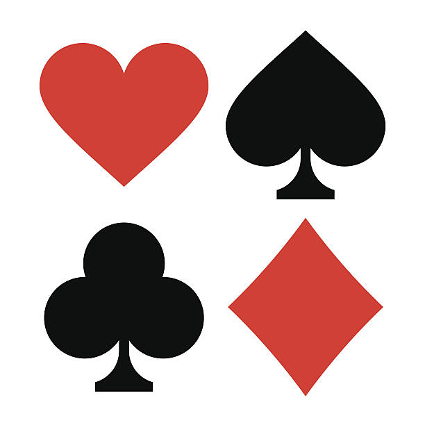 ilustrações de stock, clip art, desenhos animados e ícones de carta de símbolos - cards spade suit symbol heart suit