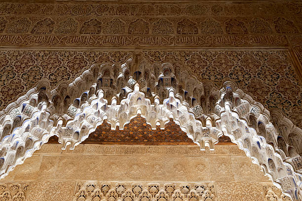 istock Arches in Islamic (Moorish)  style in Alhambra, Granada, Spain 512044059
