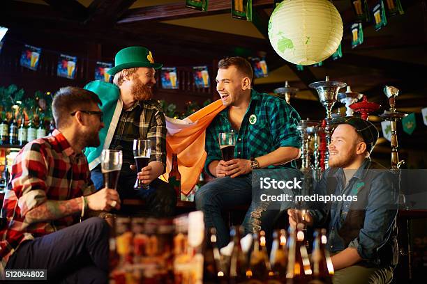 Having Fun In Saint Patricks Day Stock Photo - Download Image Now - Pub, Irish Culture, St. Patrick's Day