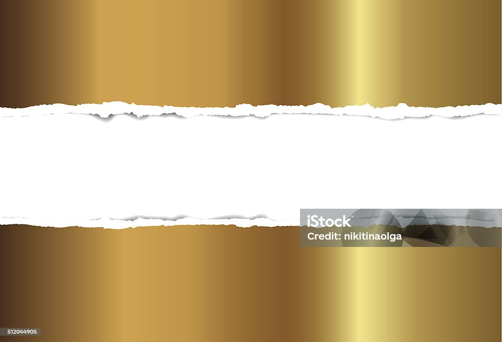Gold Ripped Paper Gold Torn Paper Stock Illustration - Download Image Now - Gold Colored ...