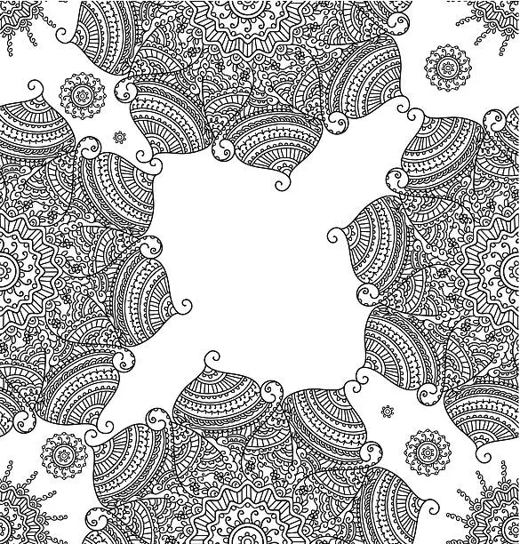 Vector illustration of Seamless Mandala Designed Frame