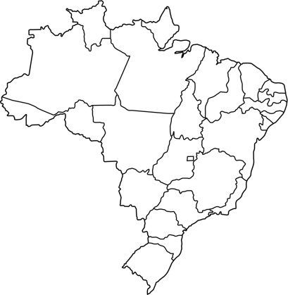 A white Brazil  map. Hires JPEG (5000 x 5000 pixels) and EPS10 file included.