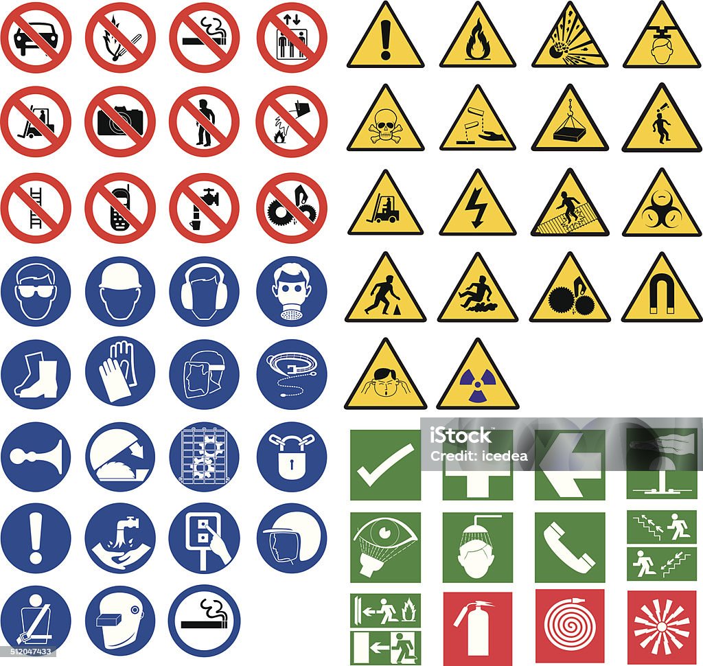 all safety signsall safety signs - Royaltyfri Säkerhet vektorgrafik