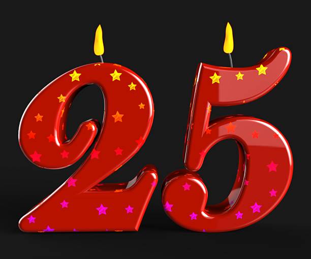 istock Number Twenty Five Candles Show Burning Candles Or Bright Flame 512047969