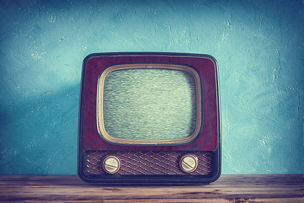 istock Old vintage TV with wooden case 512052276