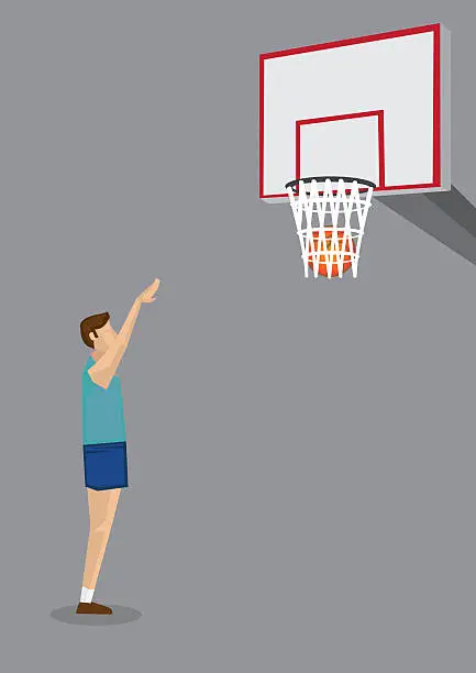 Vector illustration of Basketball Shooting Practice Vector Illustration