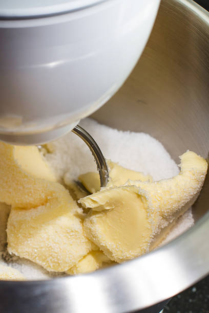 istock Mixing butter and sugar with mixing machine, homemade bakery 512053524