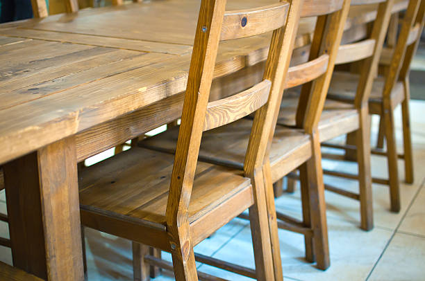 istock Wooden chairs at the table 512054374