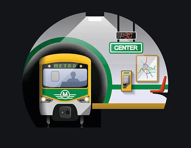 Vector illustration of Subway station