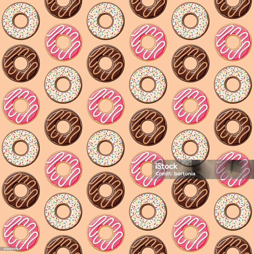 Patterned Donuts Cute Seamless Donut Pattern Stock Illustration - Download Image Now ...