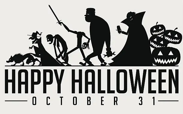 Vector illustration of Halloween Silhouette