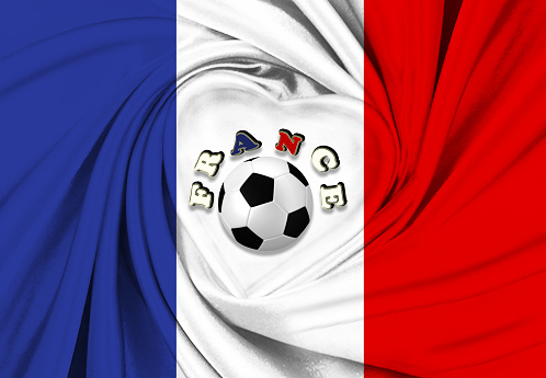 Soccer ball on a France flag.