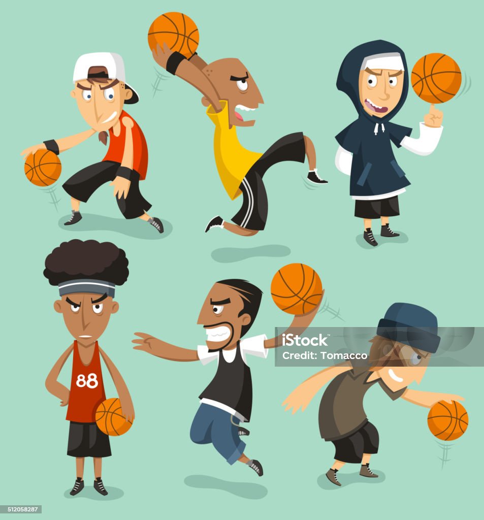 Basketball street game Basketball street game, vector illustration cartoon. Hitting stock vector