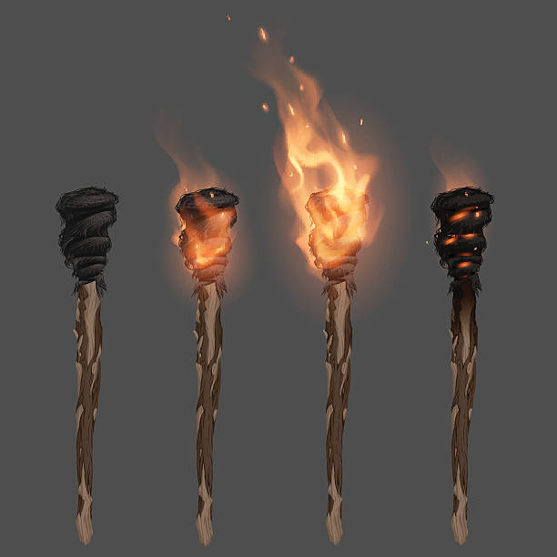トーチの炎 - flaming torch点のイラスト素材／クリップアート素材／マンガ素材／アイコン素材