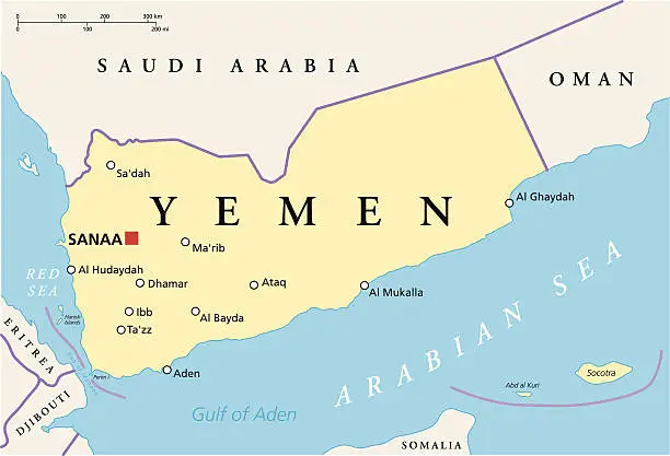 Vector illustration of Yemen Political Map