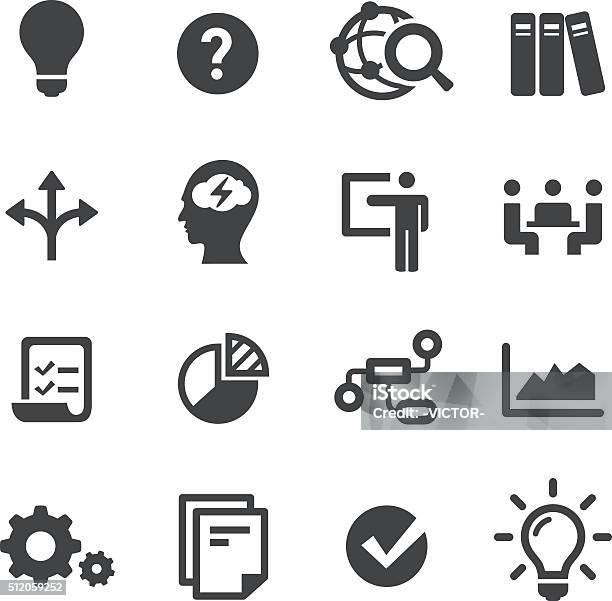 Idea Workflow Icons Acme Series Stock Illustration - Download Image Now - Advice, Order, Flow Chart