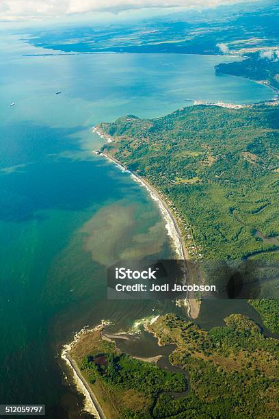 Aerial View Of Costa Rican Shoreline Stock Photo - Download Image Now - Aerial View, Bay of Water, Beach