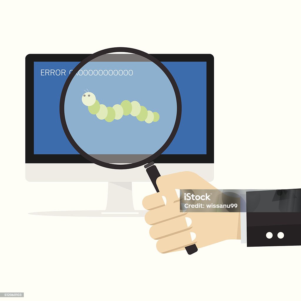 Find Image Error Code Find Error Bug Concept Vector Stock Illustration - Download Image Now ...