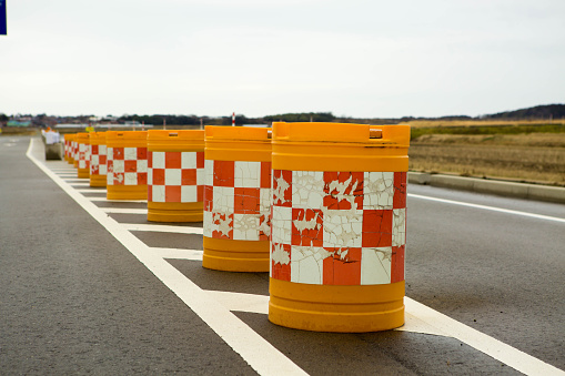 traffic cones blocking the road