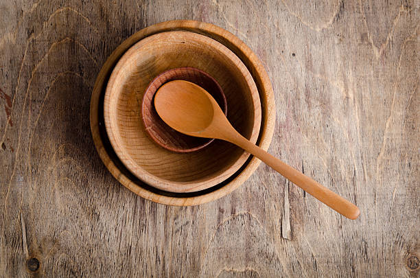 istock Set of wooden utensils on the table 512062149