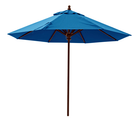 Azul sombrilla de playa photo