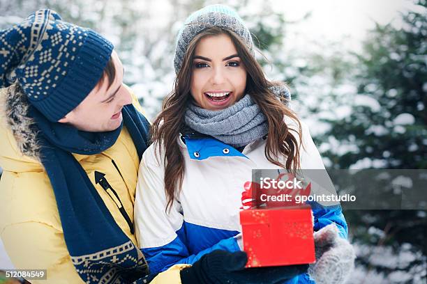 My Boyfriend Always Can Surprise Me Stock Photo - Download Image Now - Snow, Birthday, Looking At Camera