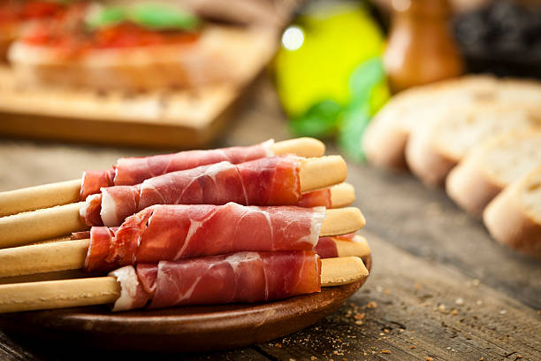 Appetizer Appetizer on wooden table breadstick stock pictures, royalty-free photos & images
