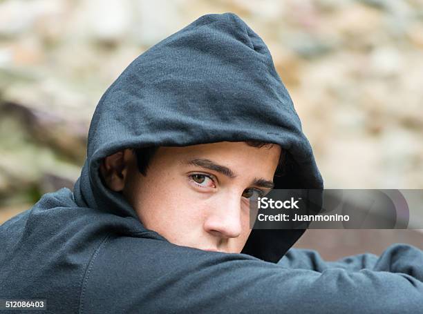 Pensive Teenager Stock Photo - Download Image Now - Teenager, Hooded Shirt, Teenage Boys