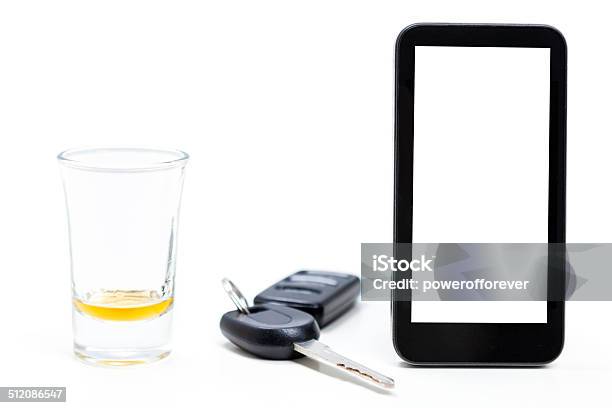 Drinking And Driving Concept With Smart Phone Stock Photo - Download Image Now - Alcohol - Drink, Alcohol Abuse, Blank