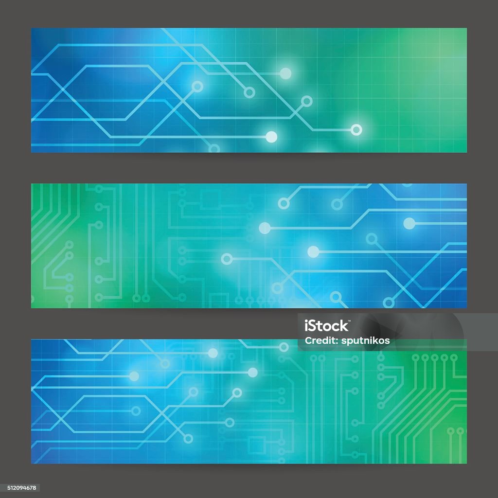 Computer Abstract Banner Set Abstract Technology Computer Vector Banners Stock Illustration ...
