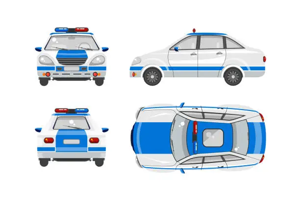 Vector illustration of Police car 1