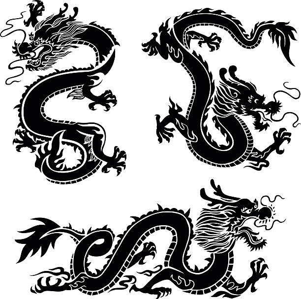 드렉��셀 - oriental dragon stock illustrations