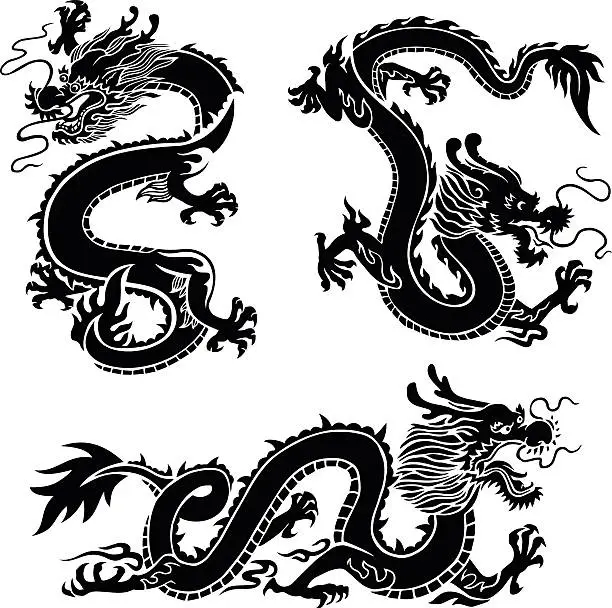 Vector illustration of Dragons