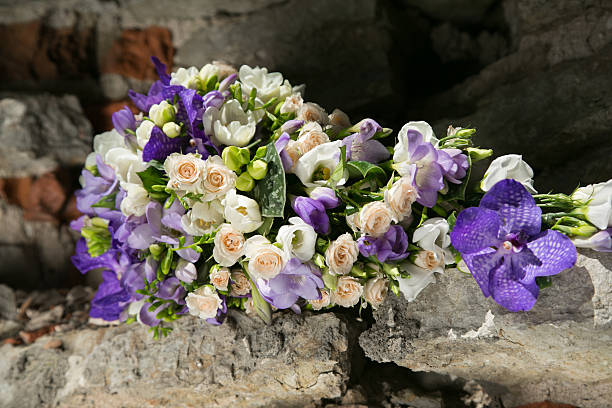 istock Purple and white bridal bouquet 512098645
