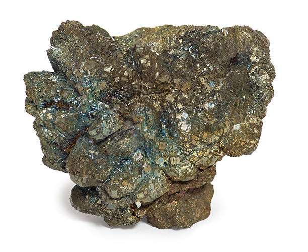 istock Pyrite mineral isolated on white background 512101666