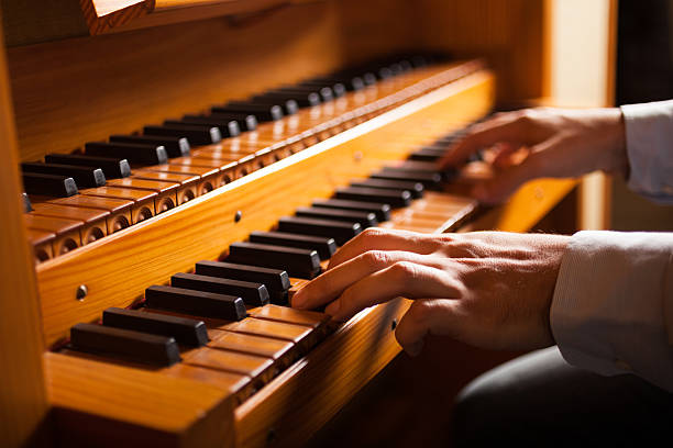 istock Man playing a church organ 512102137