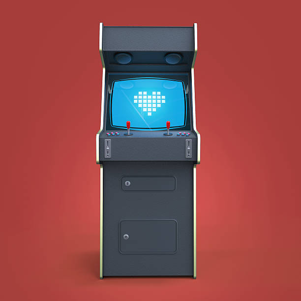 istock vintage arcade game machine cabinet with pixel heart icon colorful 512104166