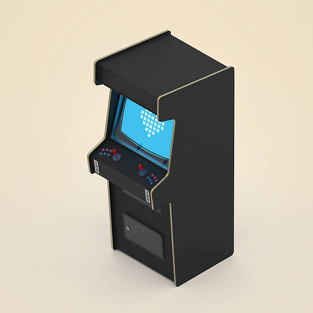 istock vintage arcade game machine cabinet with pixel heart icon colorful 512104238